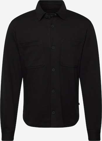 QS Regular fit Button Up Shirt in Black: front