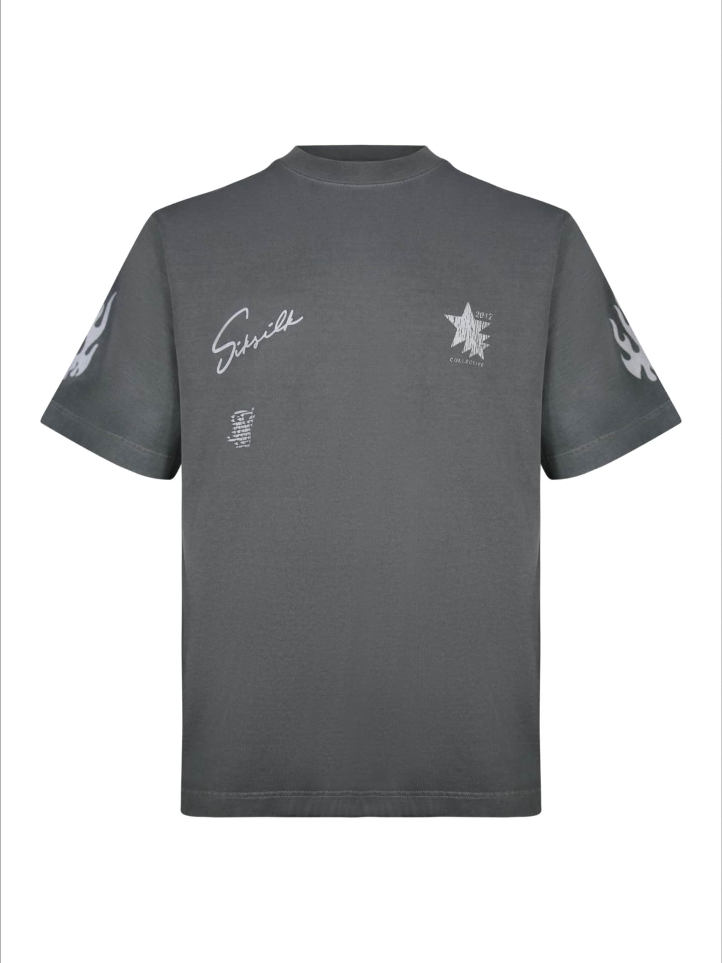 T-Shirt SikSilk en gris : devant