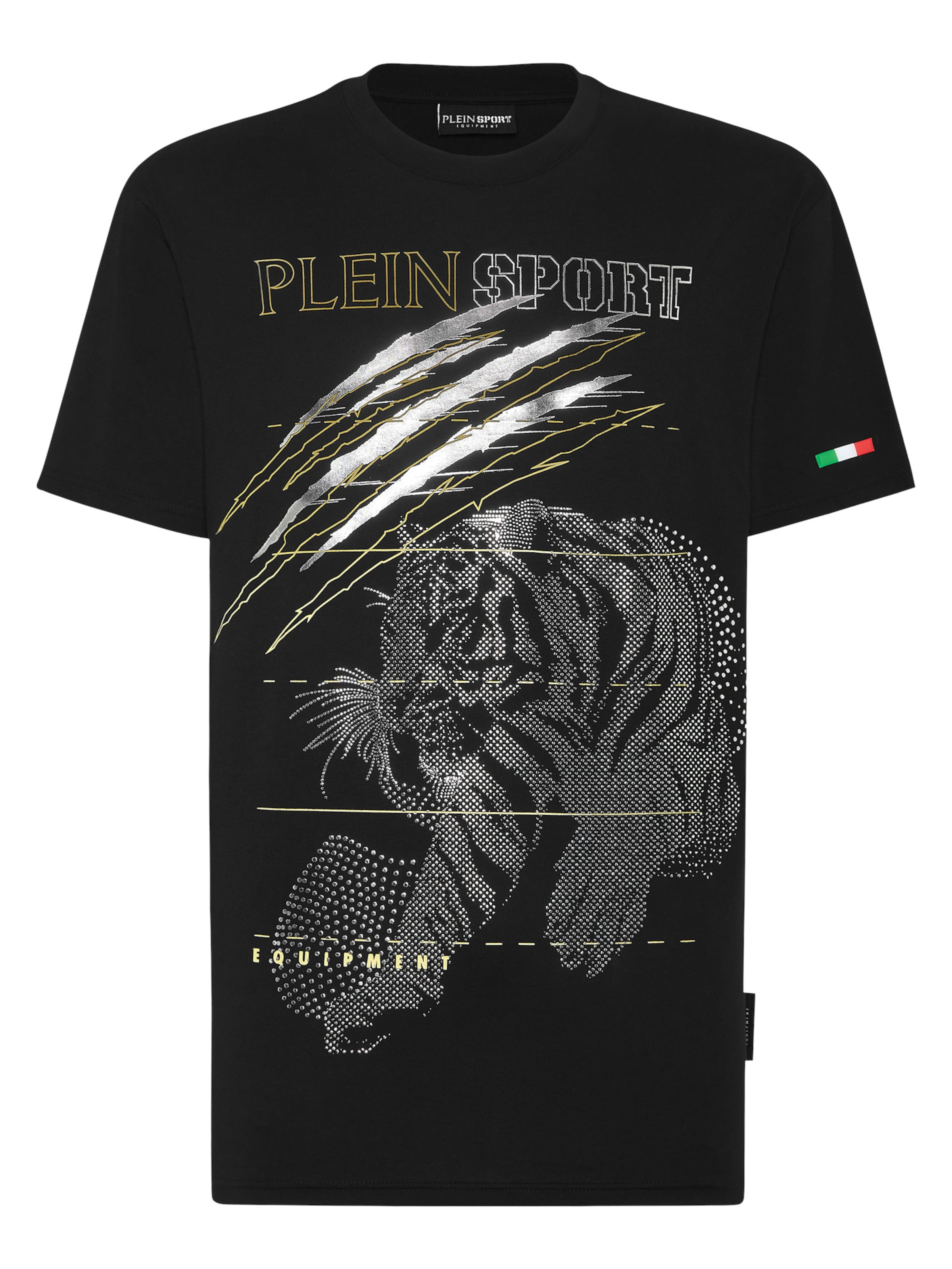 Plein Sport - Camisa 'Tiger' em preto: frente
