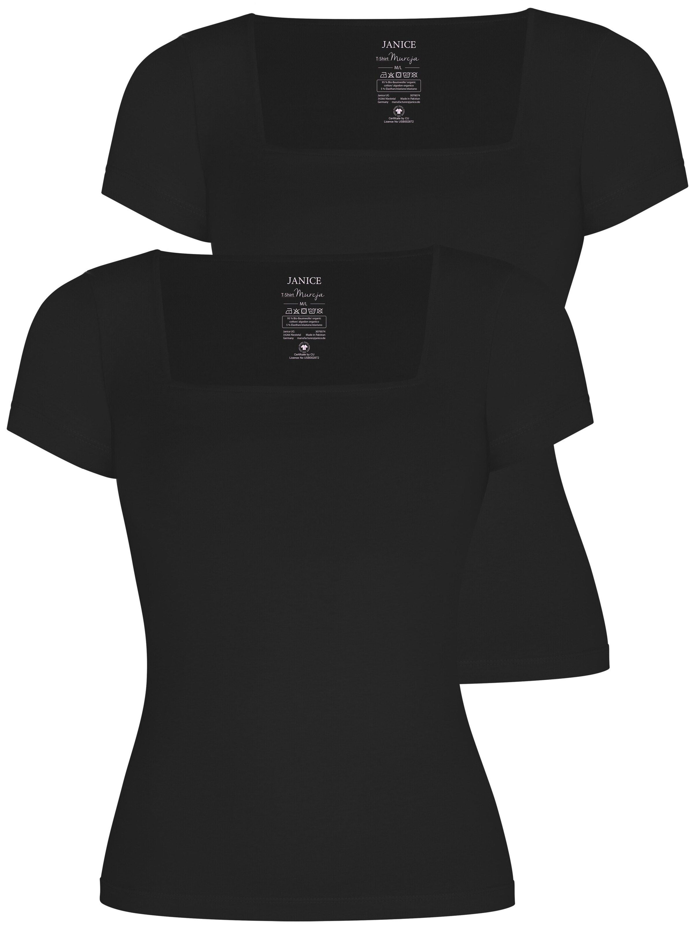 Janice Shirt in Zwart: voorkant