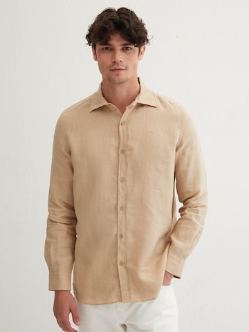 SILK & CASHMERE Shirt in Brown: front