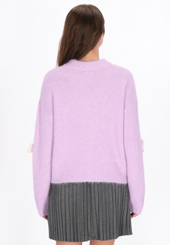 MYMO Širok pulover | vijolična barva