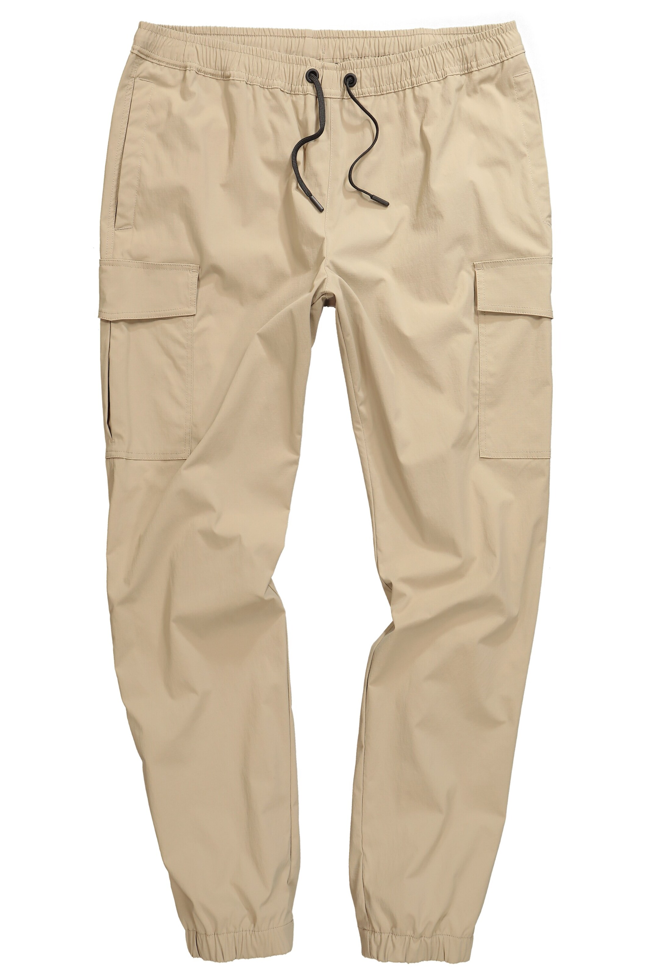 JAY-PI Tapered Cargo Pants in Beige: front