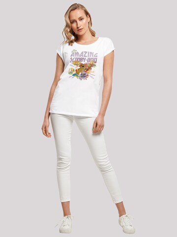 F4NT4STIC Shirt 'Scoopy Doo The Amazing Scooby -BLK' in White