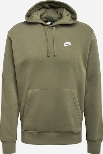 Bluză de molton Nike Sportswear pe oliv / alb, Vizualizare produs
