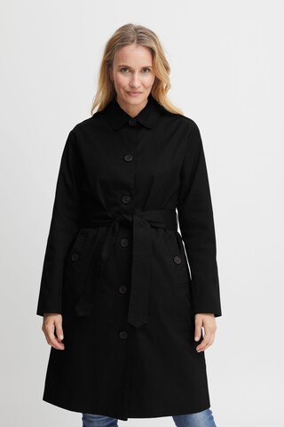 Fransa Between-Seasons Coat 'Cassie' in Black: front