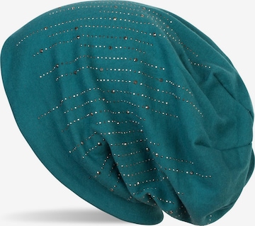 styleBREAKER Mütze 'Beanie mit Strass Streifen' in Grün: Vorderseite