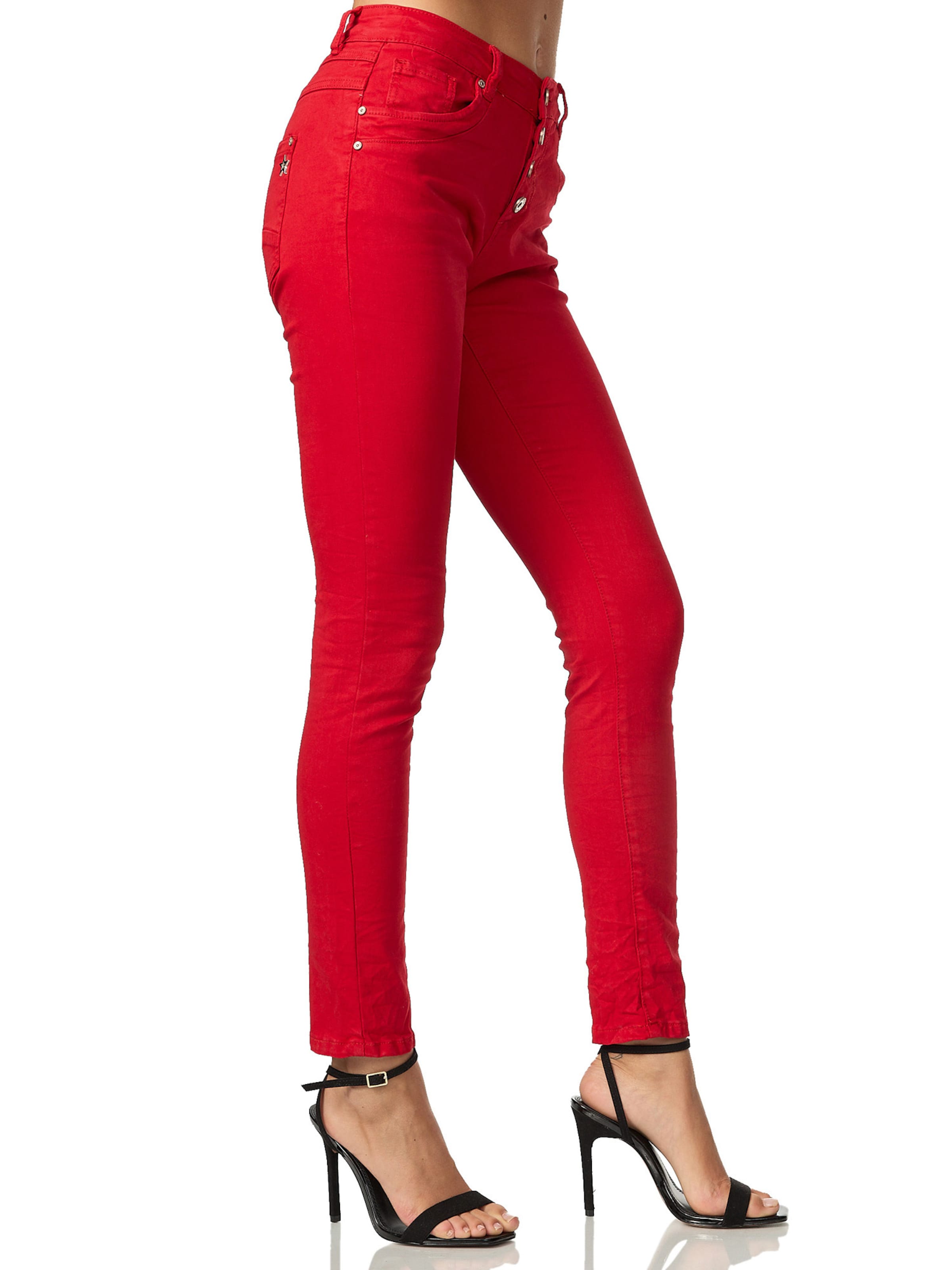 Elara Skinny Jeans in Red