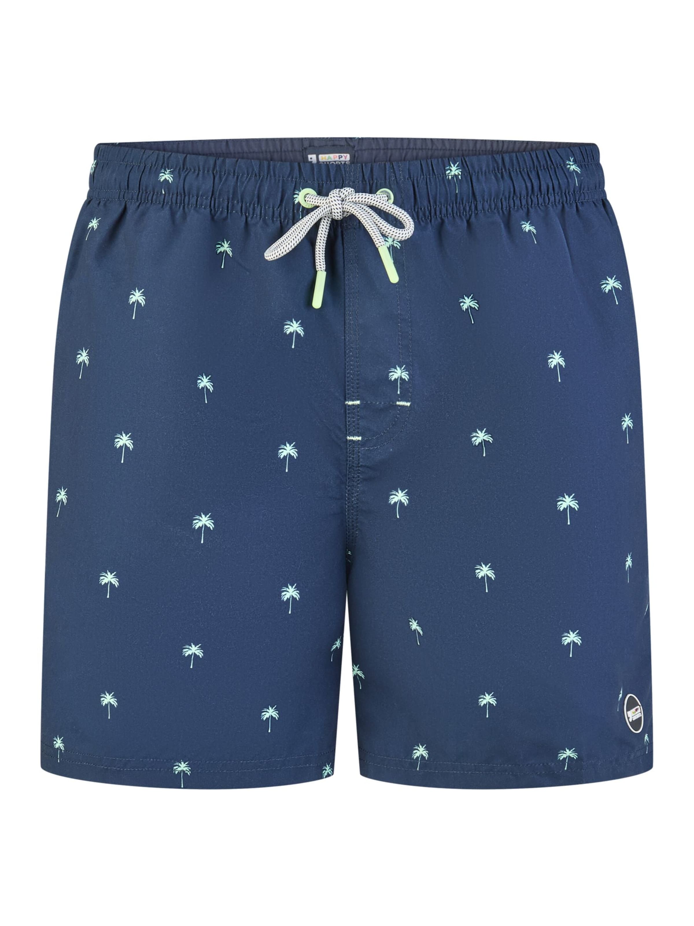 Happy Shorts Swimming shorts 'HAPPY SHORTS Men`s Beach shorts Beach pants Shorts minimal palm S - XXL' in Blue: front