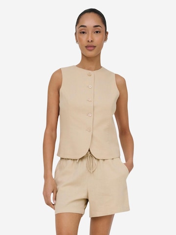 Tailleur 'Onlgoa S/L Linen Bl Waistcoat Cc Tlr 15363724' di ONLY in beige: frontale