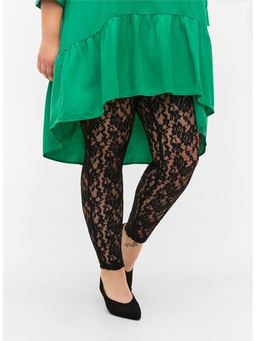 Zizzi Skinny Leggings - fekete: elől