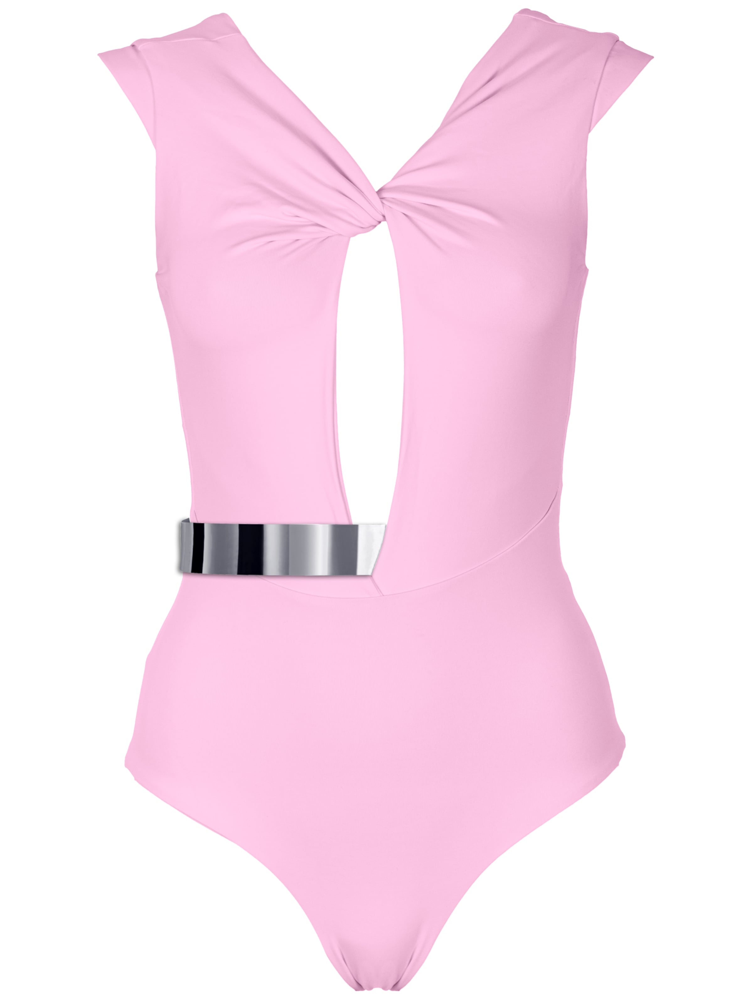 SEA ME SWIM High neck Badeanzug 'COTE D'AZUR Silver Edition'‌‌‌‌‌‌‌‌‌ in Pink: Vorderseite