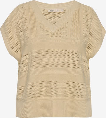 Pull-over Ulla Popken en beige : devant