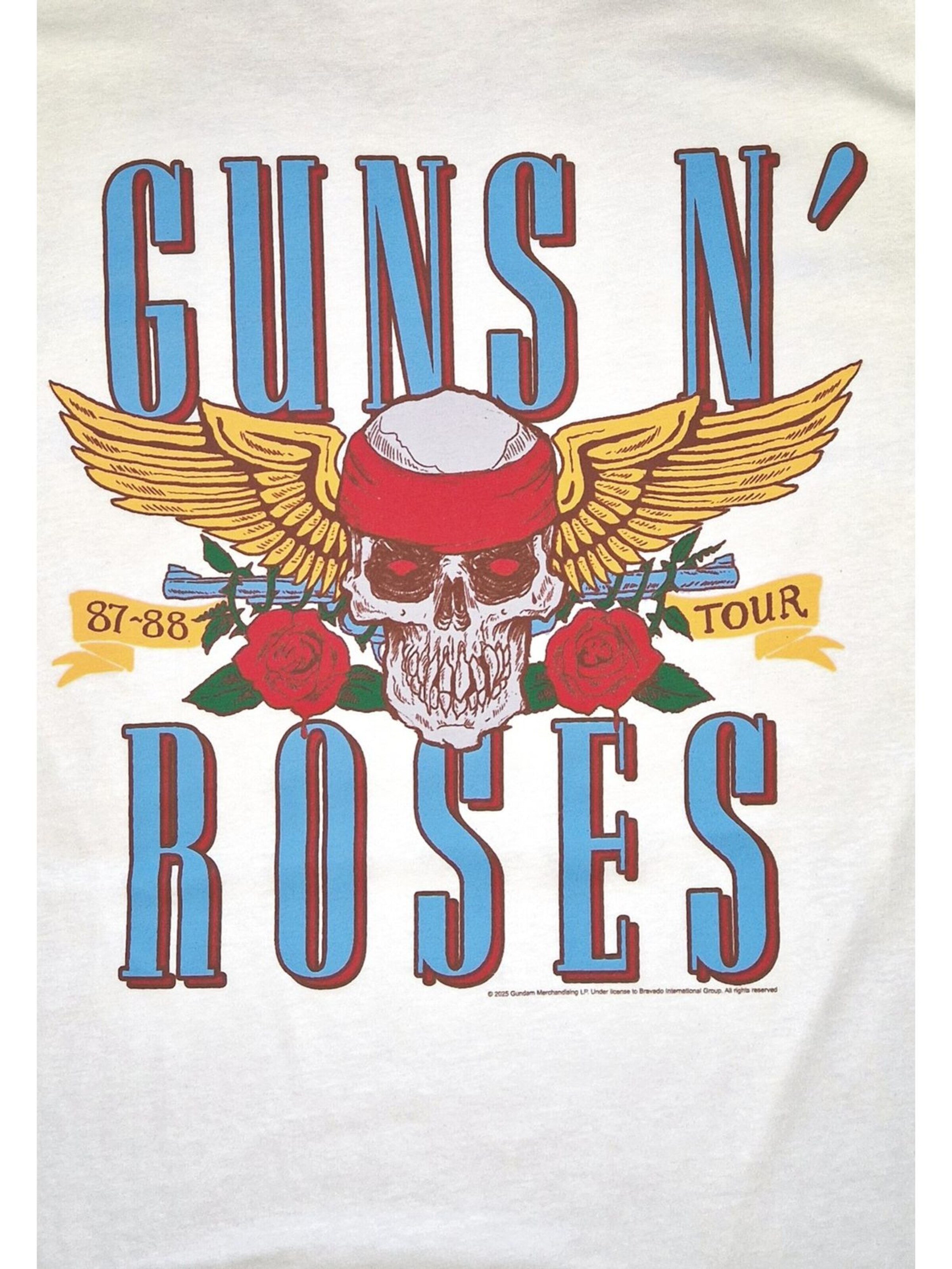 T-Shirt 'Guns N´Roses Americana Skull T-Shirt' GUNS N' ROSES en blanc