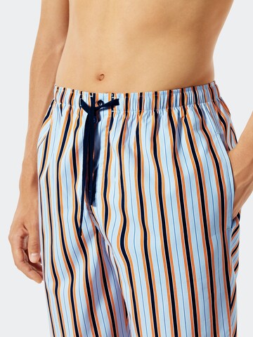 SCHIESSER Pyjama lang 'Modern Stripes' in Blauw