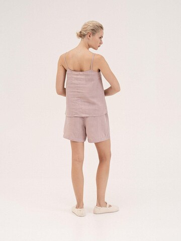 AmourLinen Pyjama 'Night Owl' in Roze