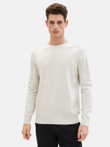 TOM TAILOR Sweater in White: front