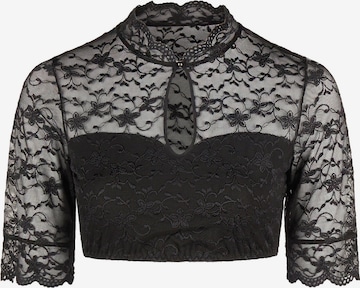 Nina von C. Trachtenbluse 'Annette' in Schwarz: Vorderseite