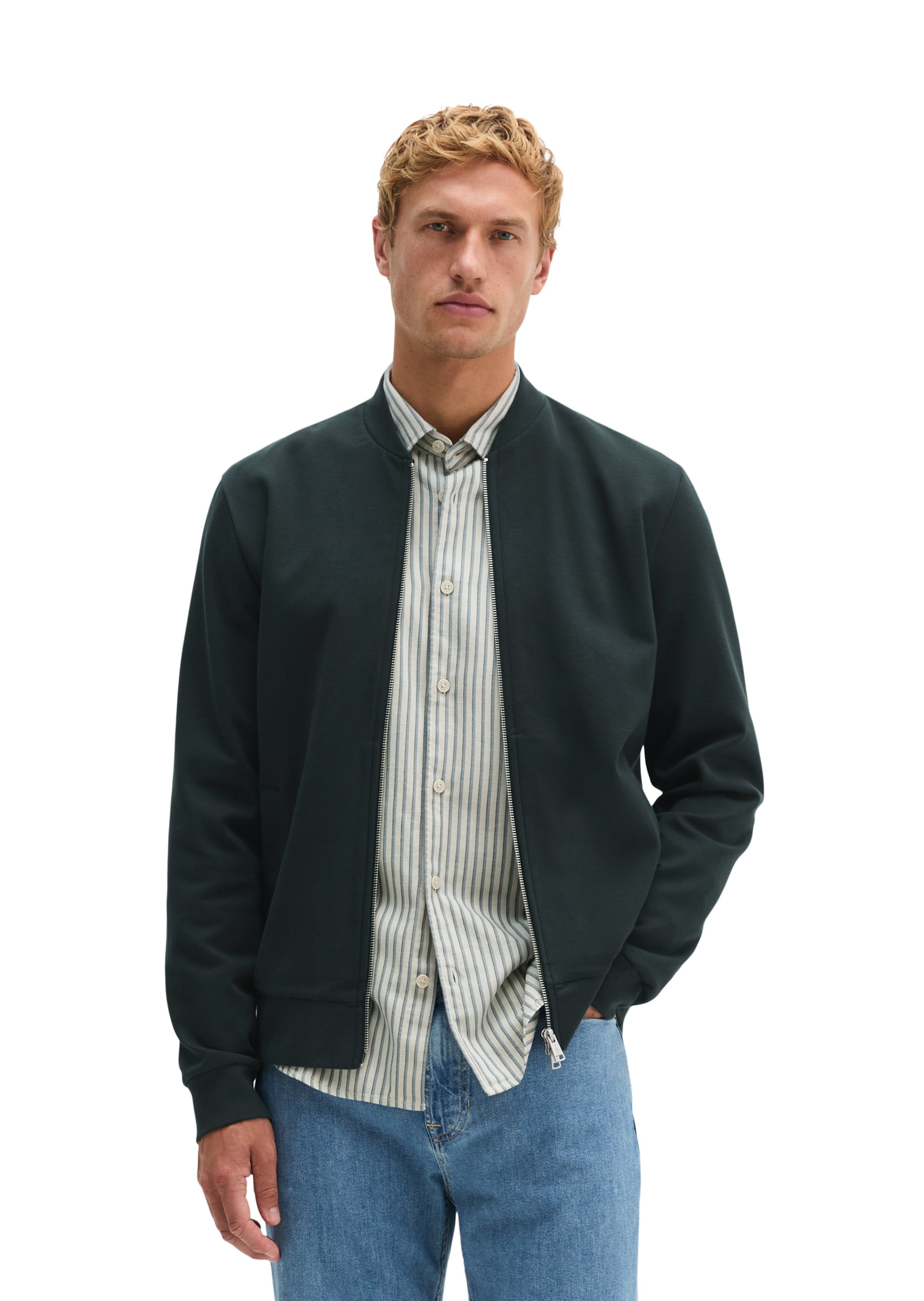 Marc O'Polo Sweatvest in Blauw: voorkant