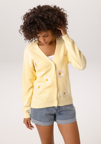Aniston CASUAL Knit Cardigan in Yellow: front