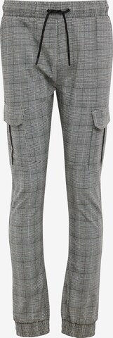 Effilé Pantalon cargo Threadbare en gris : devant