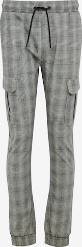 Effilé Pantalon cargo Threadbare en gris : devant