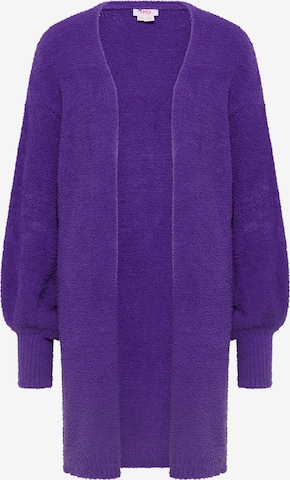 MYMO Knit Cardigan in Purple: front