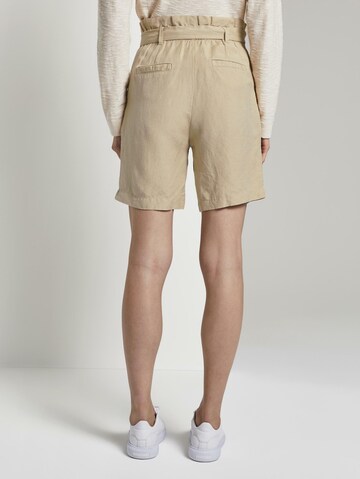 TOM TAILOR Regular Bandplooibroek in Beige