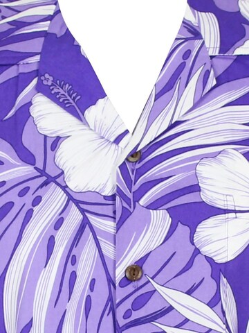 Pacific Legend Regular fit Button Up Shirt 'Palmenblätter' in Purple