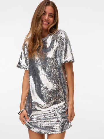 VERO MODA Jurk 'VMBlume' in Zilver: voorkant