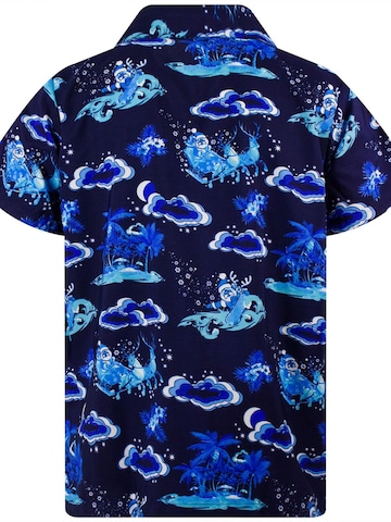 King Kameha Regular Fit Hemd 'Christmas Island'‌‌‌‌‌‌‌‌ in Blau