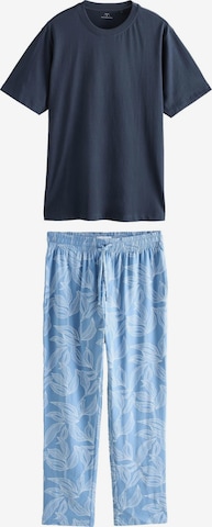 Next Pitkä pyjama värissä sininen: etupuoli