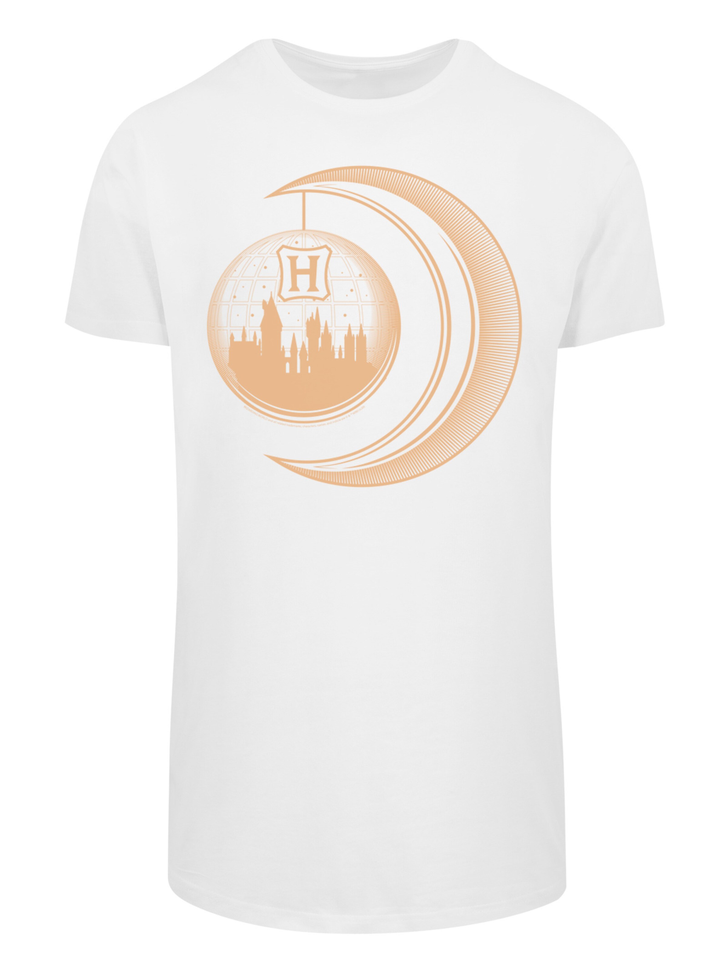 T-Shirt 'Harry Potter Hogwarts Moon' F4NT4STIC en blanc : devant