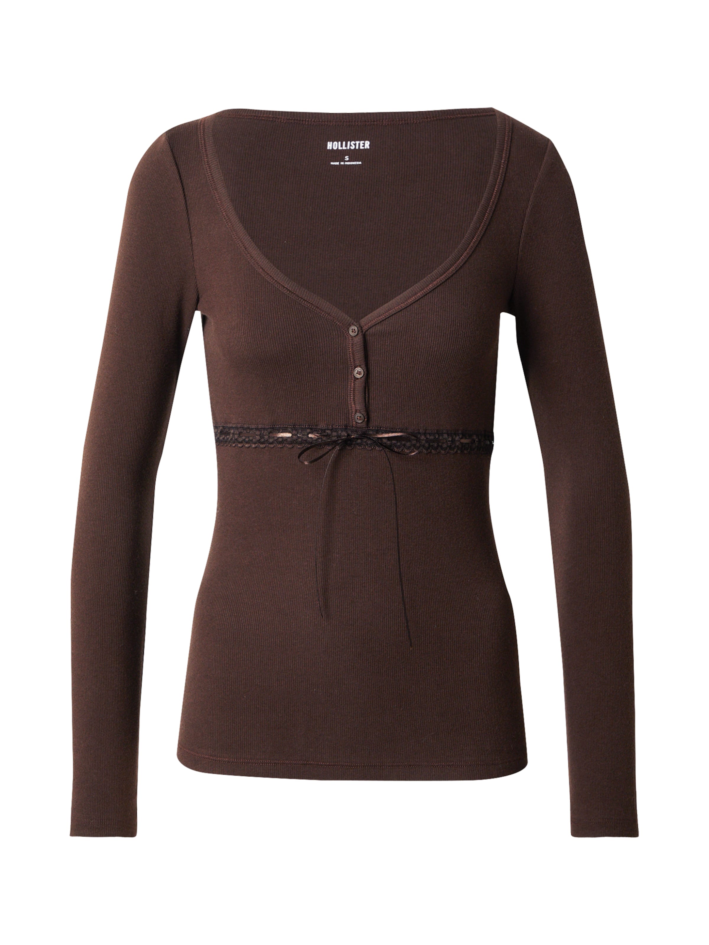 HOLLISTER Tričko – hnědá: přední strana