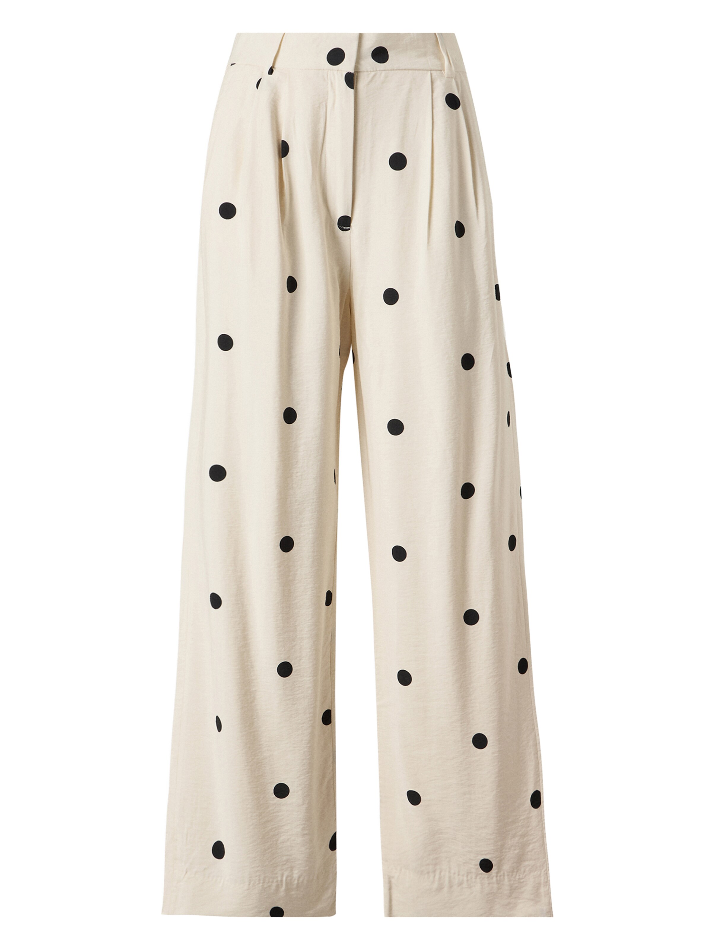 Abercrombie & Fitch Wide leg Bandplooibroek 'SLOANE' in Beige: voorkant