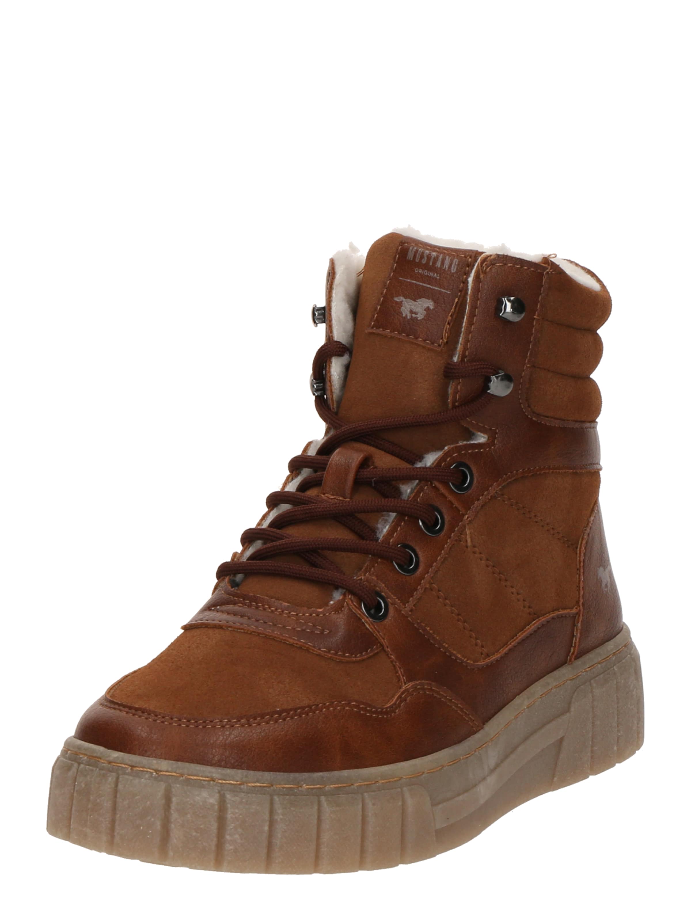 Bottines à lacets MUSTANG en marron : devant