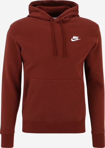 Nike Sportswear - Regular Fit Sweatshirt 'Club Fleece' em castanho: frente