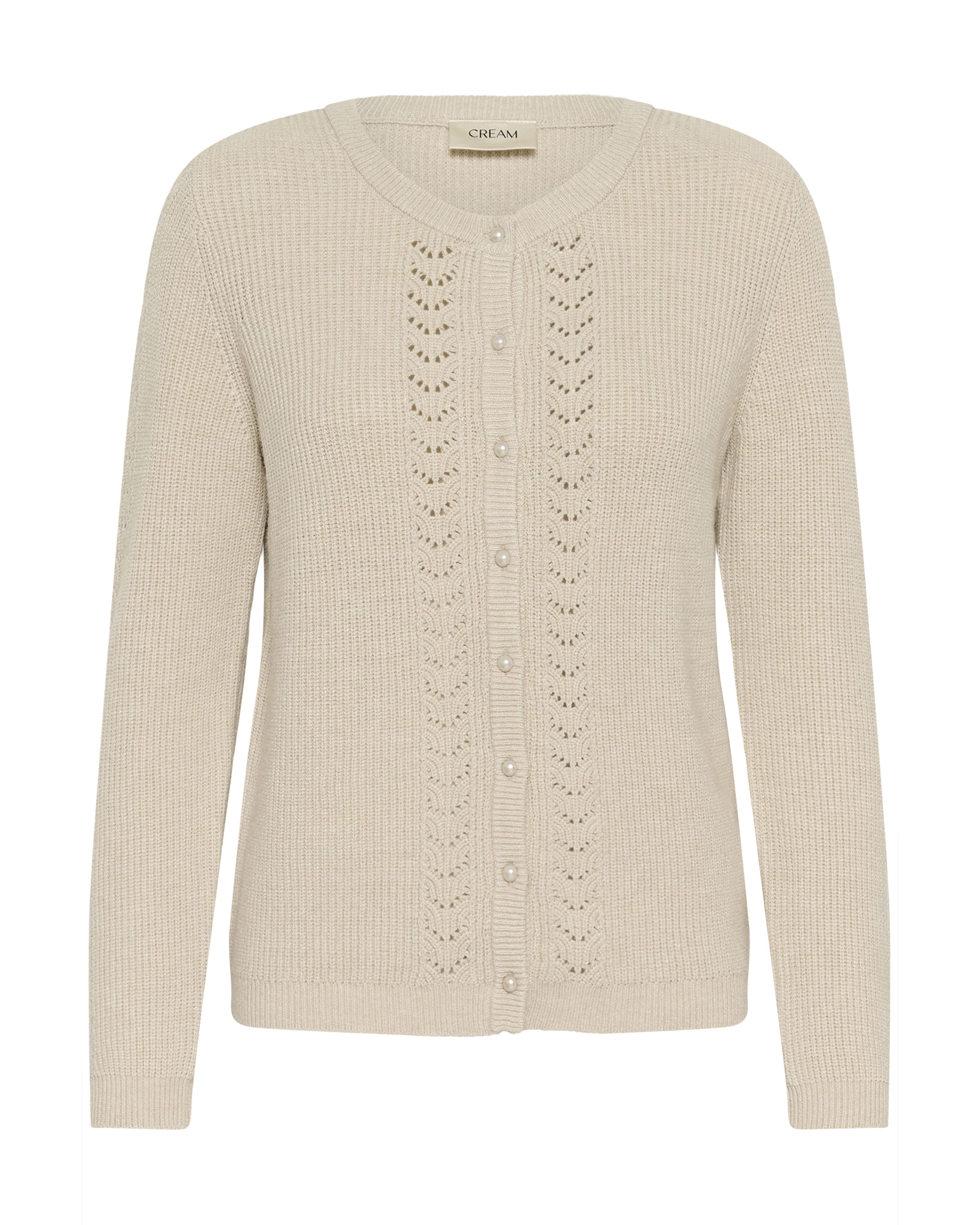 Cream Πλεκτή ζακέτα 'Dela' σε μπεζ: μπροστά