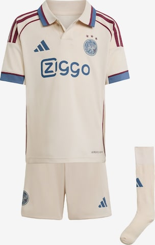 ADIDAS PERFORMANCE Trainingspak 'Ajax 25/26' in Beige: voorkant