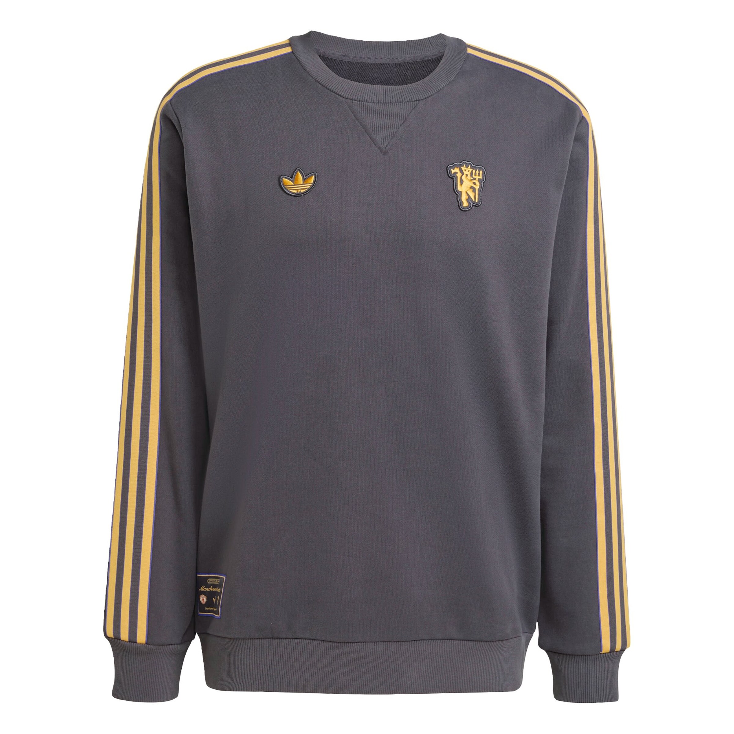 ADIDAS ORIGINALS Sweatshirt 'Manchester United Terrace Icons' in de kleur Indigo / Goudgeel / Zwart, Productweergave