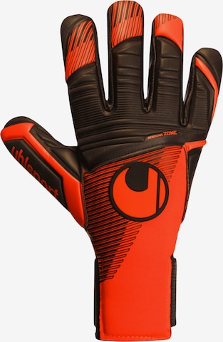 UHLSPORT Athletic Gloves in Orange: front