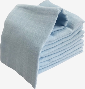 M.M.C. Baby Blanket 'Mullwindel Unifarben' in Blue: front