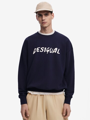 Sweat-shirt Desigual en bleu : devant