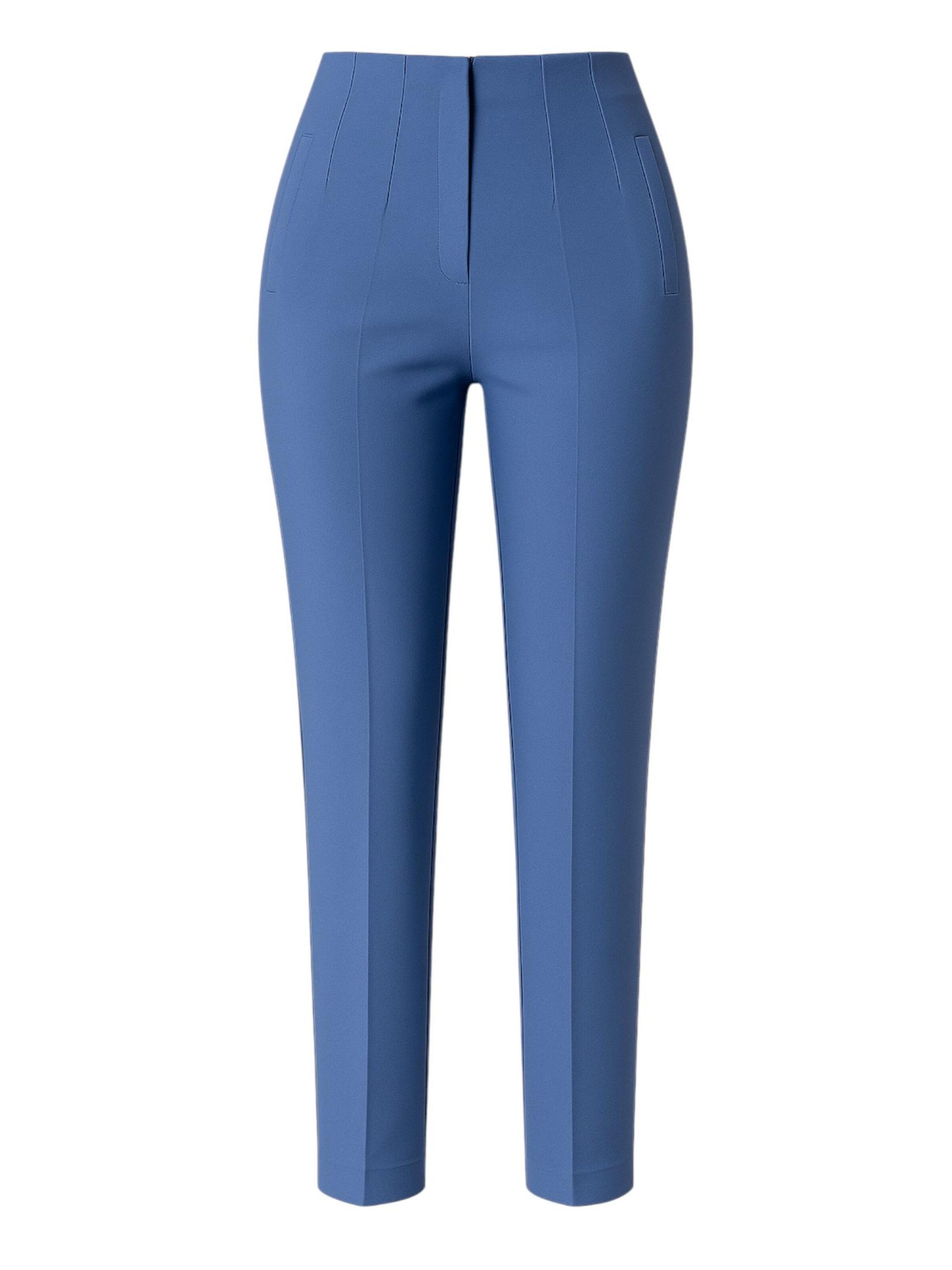 fashionshowcase - Slimfit Pantalón plisado 'Alessia' en azul: frente