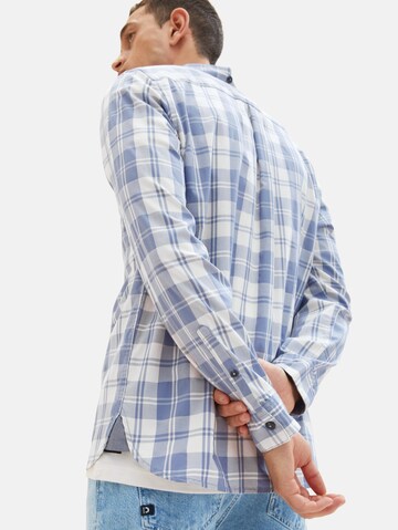 TOM TAILOR Comfort fit Button Up Shirt in Blue