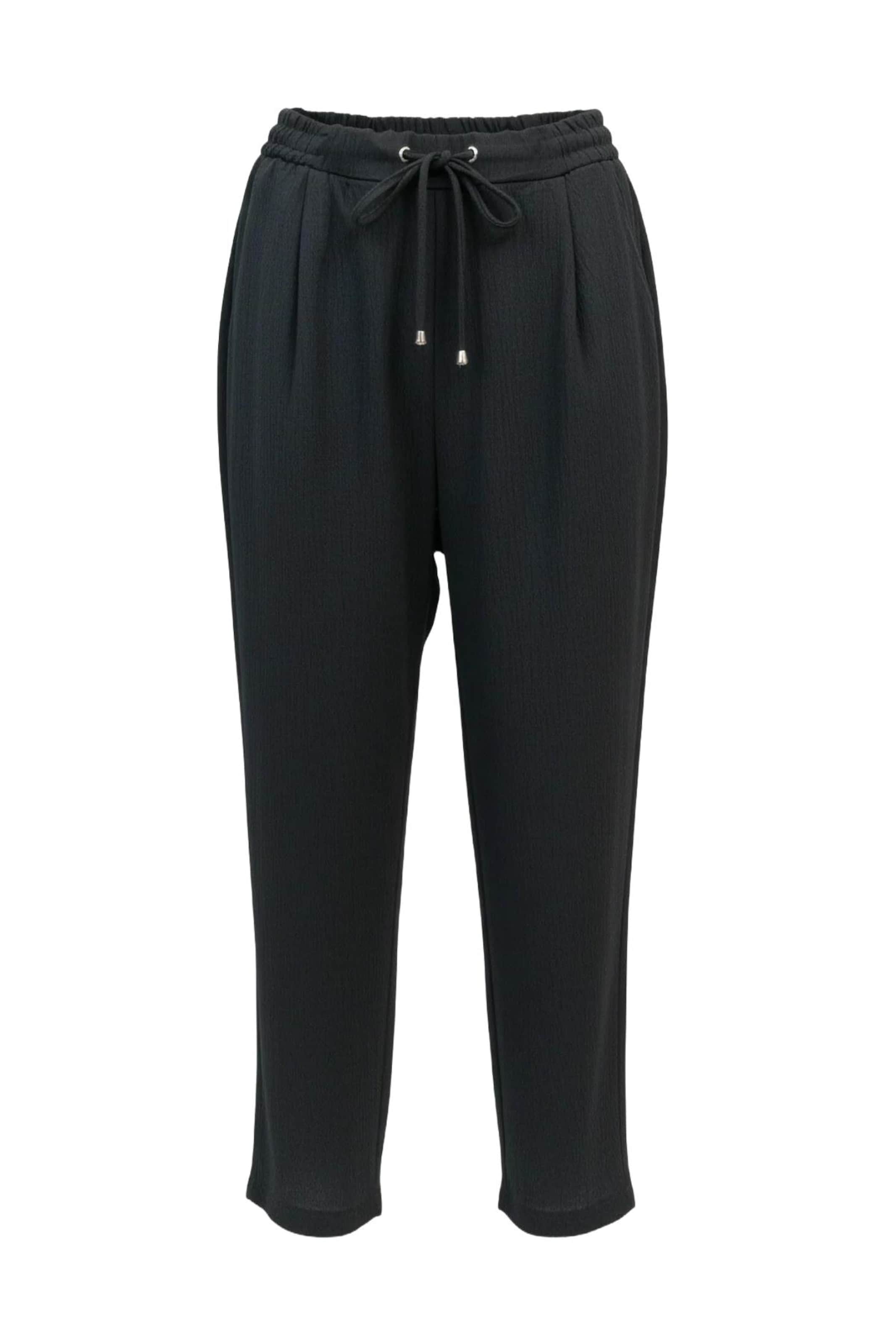 No Matter What Pleat-Front Pants in Black: front