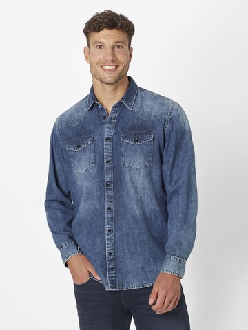 PADDOCKS Regular Fit Hemd in Blau: Vorderseite