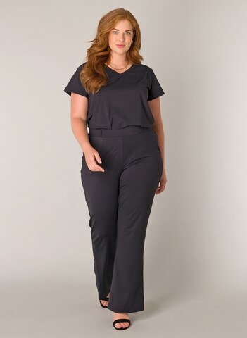 BASE LEVEL CURVY Flared Pants in Black