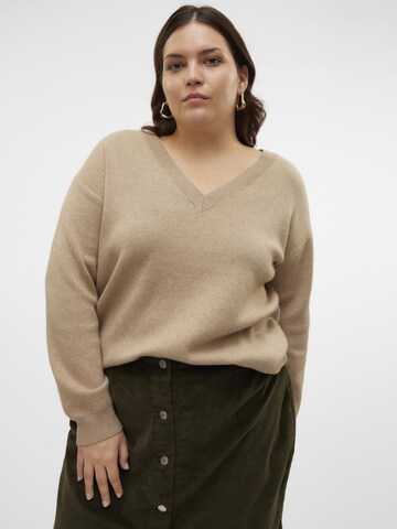 Vero Moda Curve Trui 'VMCGOLD' in Bruin
