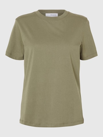 SELECTED T-Shirt 'SLFMYESSENTIAL' in Grün